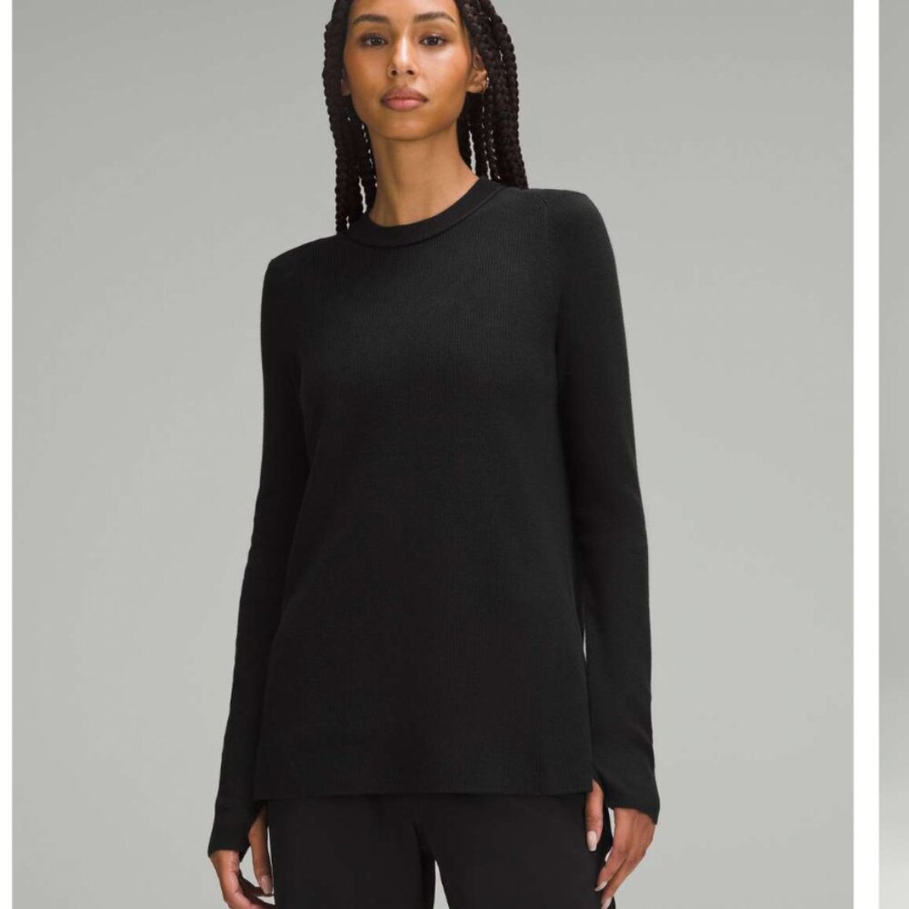 Lululemon Take It All In Cotton-Blend Sweater, Black Size L